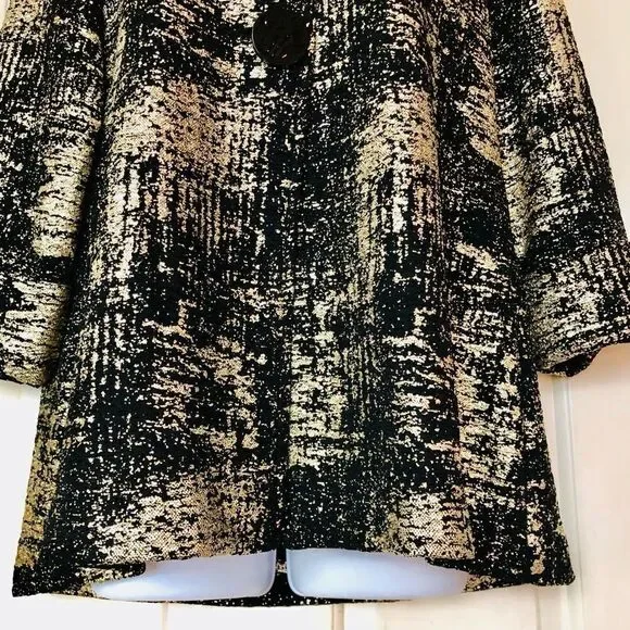 NWOT JM Collection Gold Metallic Print Jacket - Picture 4 of 15